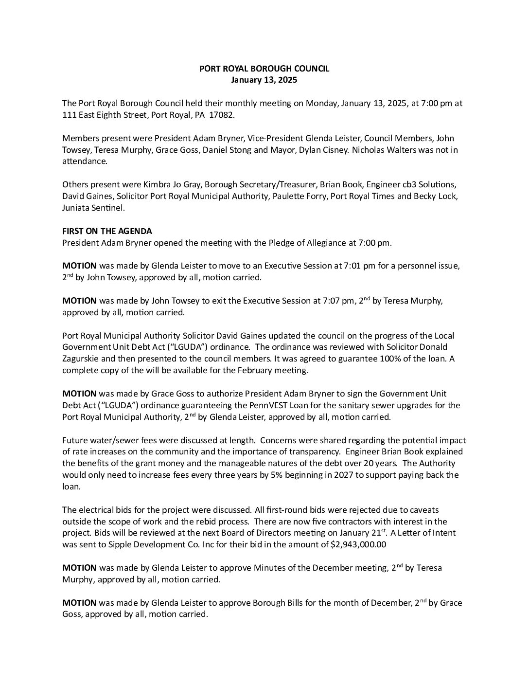 Thumbnail of the first page of 'Council Minutes – March 7th, 2025'