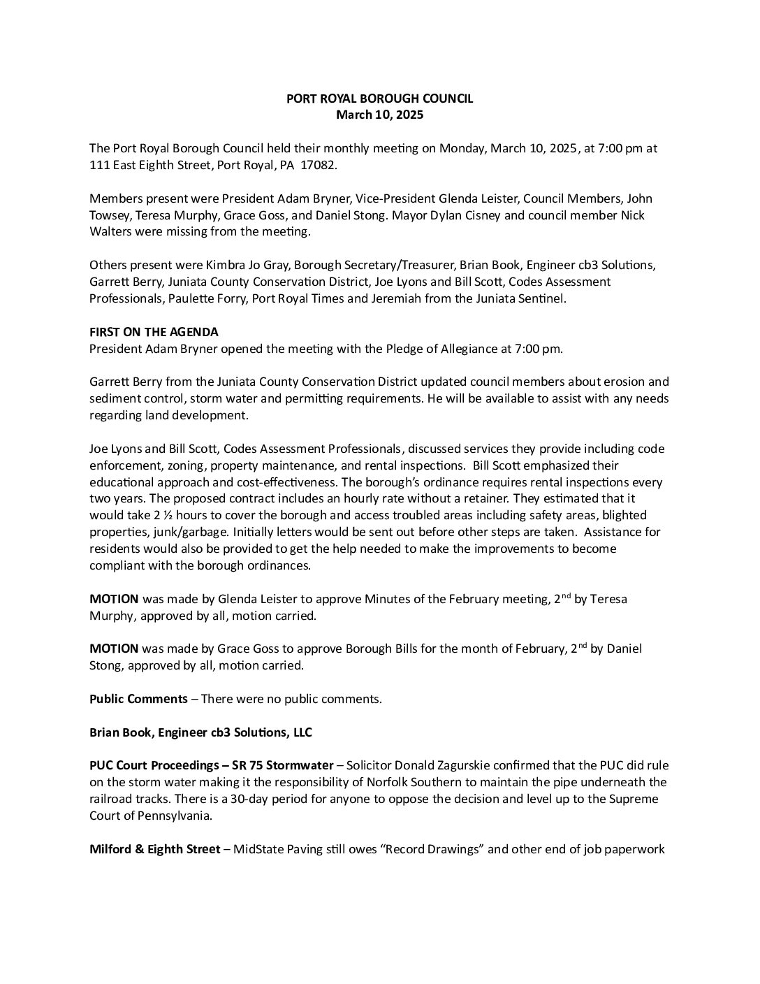 Thumbnail of the first page of 'Council Minutes – May 9th, 2025'