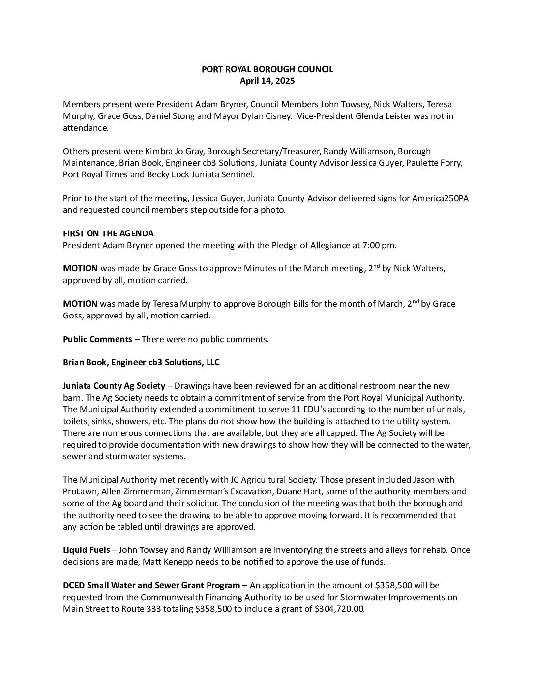 Thumbnail of the first page of 'Council Minutes – June 8th, 2025'