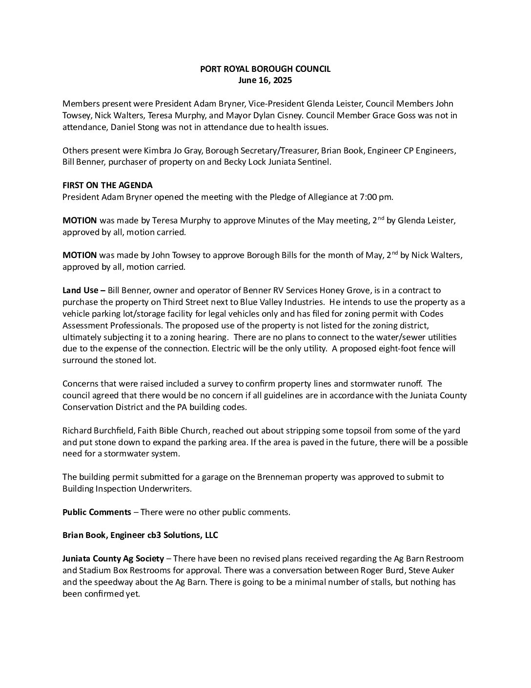 Thumbnail of the first page of 'Council Minutes – August 19th, 2025'
