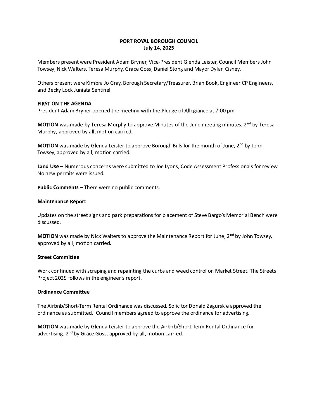 Thumbnail of the first page of 'Council Minutes – September 4th, 2025'