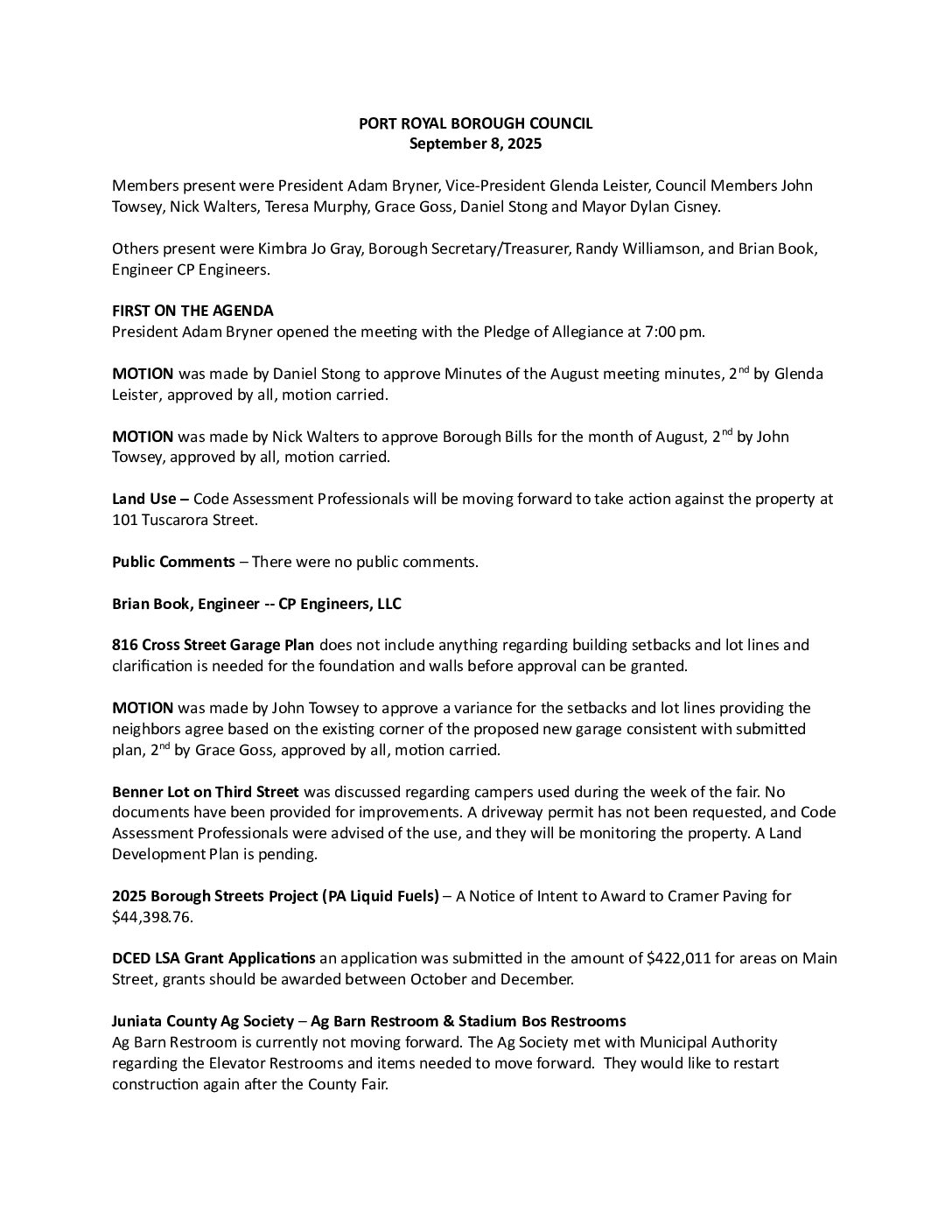 Thumbnail of the first page of 'Council Minutes – November 7th, 2025'