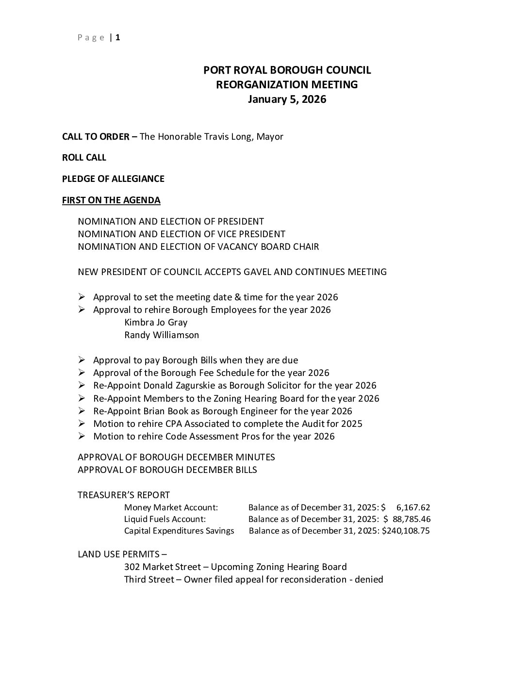 Thumbnail of the first page of 'Council Agenda – January 2nd, 2026'